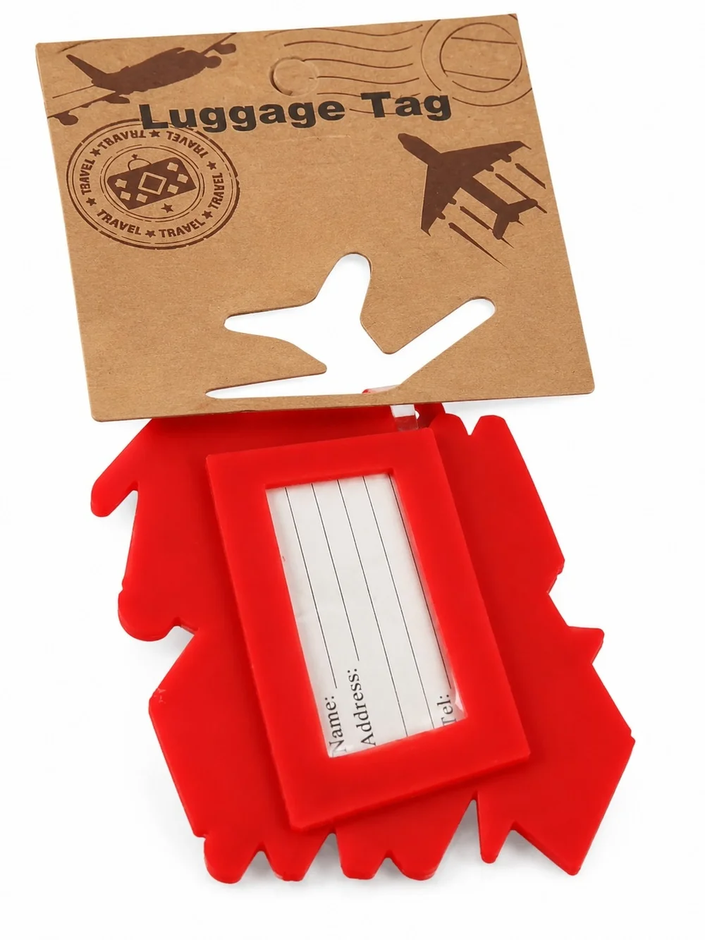 Hands Off! Bold Red & Blue Luggage Tag - Unbranded